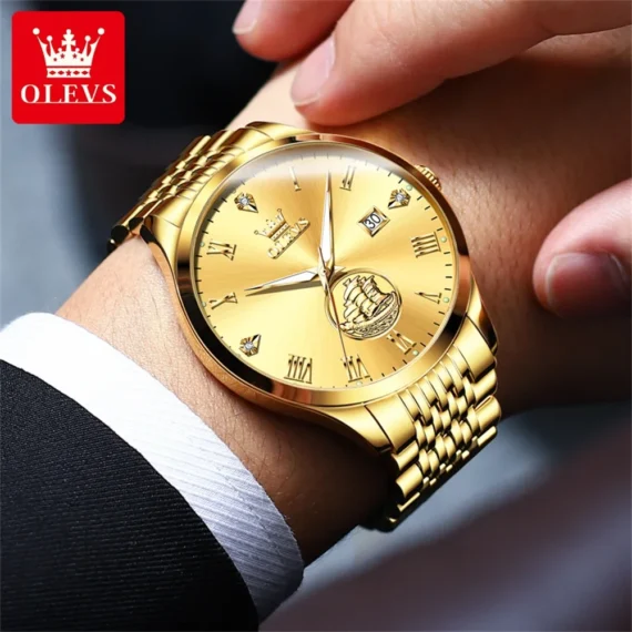 Gold Sailboat OLEVS Luxury Watch Waterproof Automatic 5 | PricZone