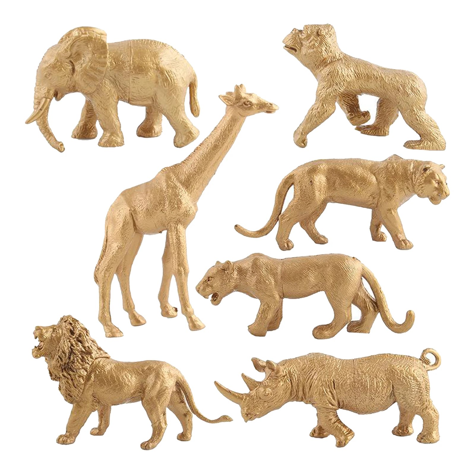 Golden Wild Animal Figurines - 7pc Educational Set