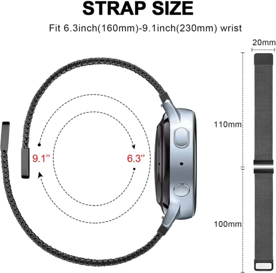 Magnetic Metal Bracelet for Amazfit 20mm22mm Bands 4 | PricZone