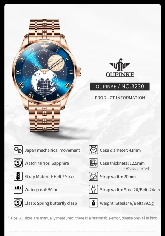 Starry Sky 3D Earth Watch Luxury Timepiece 6 | PricZone