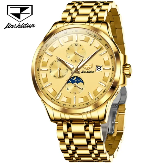 Luxury Gold Moon Phase Watch 44mm JSDUN 3 | PricZone