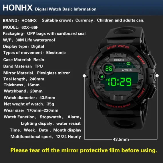 Luxury Mens Digital Sport Watch LED Waterproof 3 | PricZone