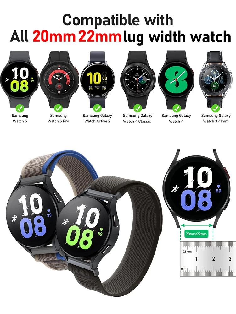 Nylon Trail Loop Band for Galaxy Watch Huawei GT 5 Nylon Trail Loop Band for Galaxy Watch & Huawei GT 5