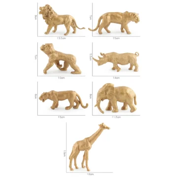 Golden Wild Animal Figurines - 7pc Educational Set 2