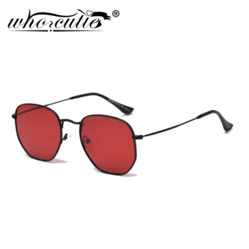 Hexagon Retro Polarized Shades Unisex - Red Lens 1