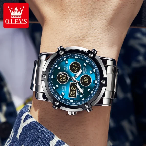 OLEVS Multifunction Mens Watch Waterproof Stainless 4 | PricZone