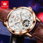 Elegant Skeleton Watch Waterproof Leather Strap 4 | PricZone