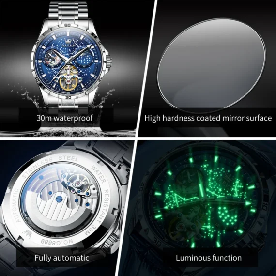 Starry Night Moon Phase Watch OLEVS Automatic 5 | PricZone