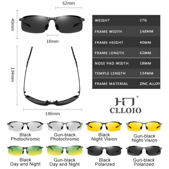 Dual Photochromic Polarized Sunglasses for Men UV400 6 | PricZone