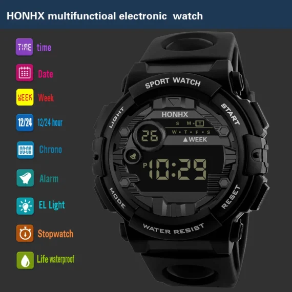 Luxury Mens Digital Sport Watch LED Waterproof 4 | PricZone