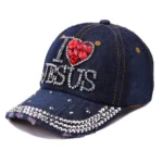 Rhinestone Denim Summer Cap for Women Adjustable Hip Hop Hat 2 | PricZone