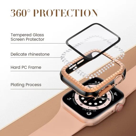 Diamond Apple Watch Case Screen Protector 40 45mm 4 | PricZone