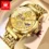 Gold Skeleton Quartz Watch Waterproof & Luxurious