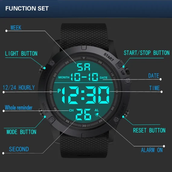 Tactical LED Sports Watch 30M Water Resistant for Men 3 | PricZone