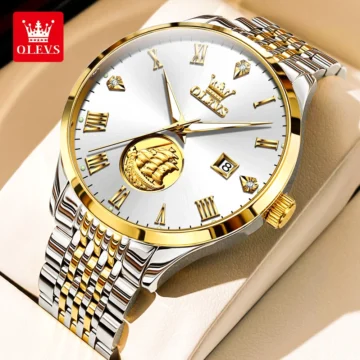 Gold Sailboat OLEVS Luxury Watch - Waterproof & Automatic 2