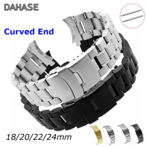 Stainless Steel Watch Strap 18-24mm with Secure Double Lock product image