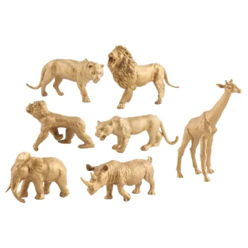 Golden Wild Animal Figurines - 7pc Educational Set