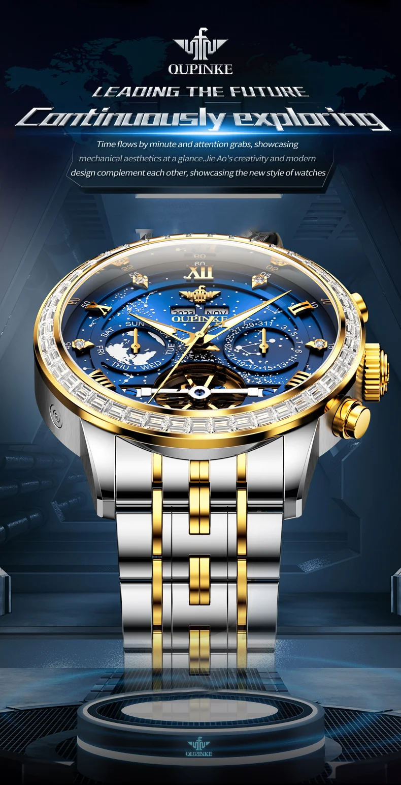 Starry Sky Mens Skeleton Watch - Luxury Swiss Automatic 2023