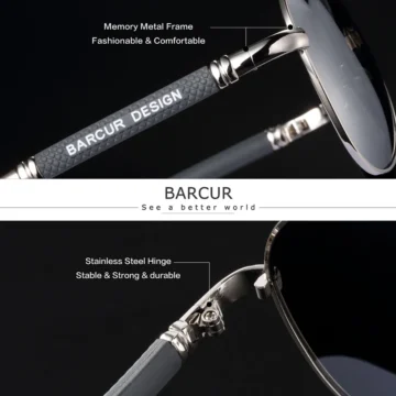 BARCUR UV400 Polarized Pilot Shades for All 2