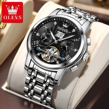 Luxury OLEVS Auto Steel Watch Waterproof & Luminous 2