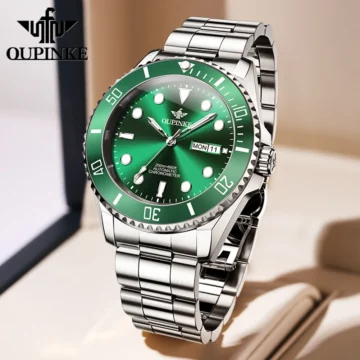 Luxury Green Diver Watch OUPINKE Automatic Timepiece 2