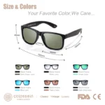 COLOSSEIN Polarized Classic Shades UV400 Protection Square Frame 5 | PricZone