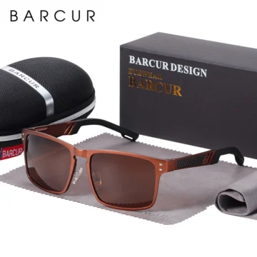 Vintage Square Polarized Sunglasses by BARCUR for Sports & Style 1