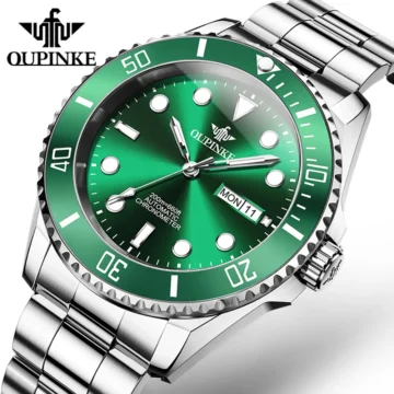 Luxury Green Diver Watch OUPINKE Automatic Timepiece