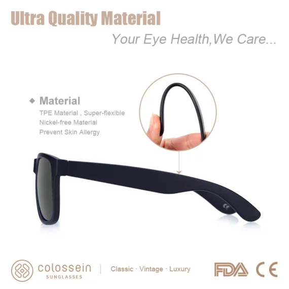 COLOSSEIN Polarized Classic Shades UV400 Protection Square Frame 4 | PricZone