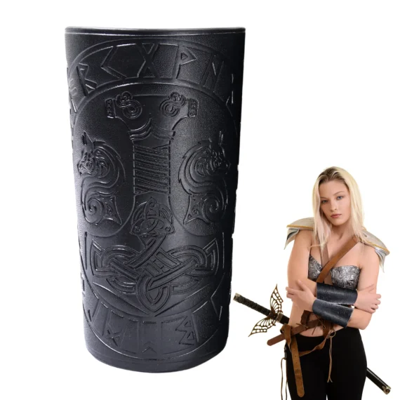 Viking Leather Arm Bracers for Cosplay Embossed Design 3 | PricZone