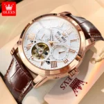 Elegant Skeleton Watch Waterproof Leather Strap | PricZone