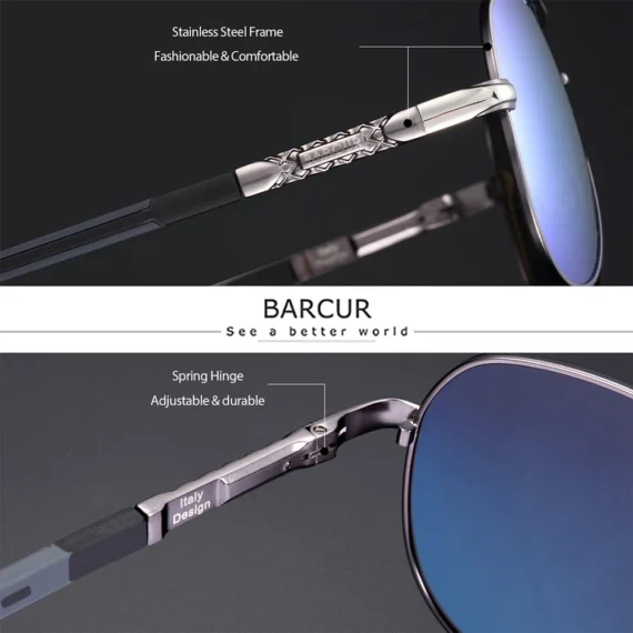 UV400 Polarized Unisex Sunglasses by BARCUR for Safe Driving 2 | PricZone