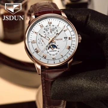 Luxury JSDUN 8909 Auto Watch Sport Leather & Lunar 2