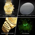 Golden Luxury Quartz Watch Waterproof Stainless 4 | PricZone