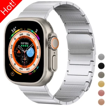 Magnetic Stainless Steel Apple Watch Band 49mm 42mm 1 | PricZone