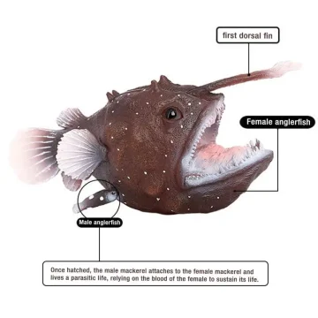 Mini Angler Fish Figurine Ocean Model Educational Toy 2