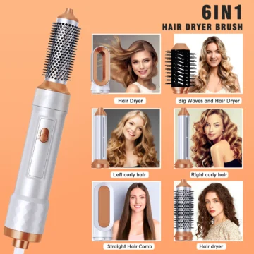 5-in-1 Hair Styling Tool Dryer Brush Curler & More 1