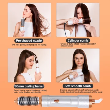 5-in-1 Hair Styling Tool Dryer Brush Curler & More 2