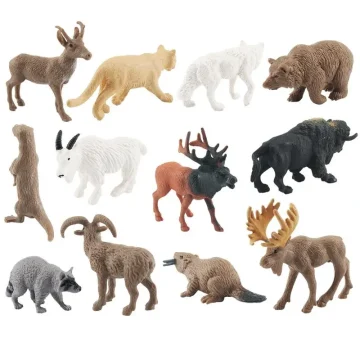 12pc Mini Safari Animal Figures - Educational Toy Set 1