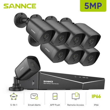 5MP SANNCE CCTV Kit 8CH DVR IR Night Vision 1