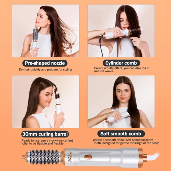 6 in 1 Hair Dryer Brush for Curling Straightening 4 | PricZone