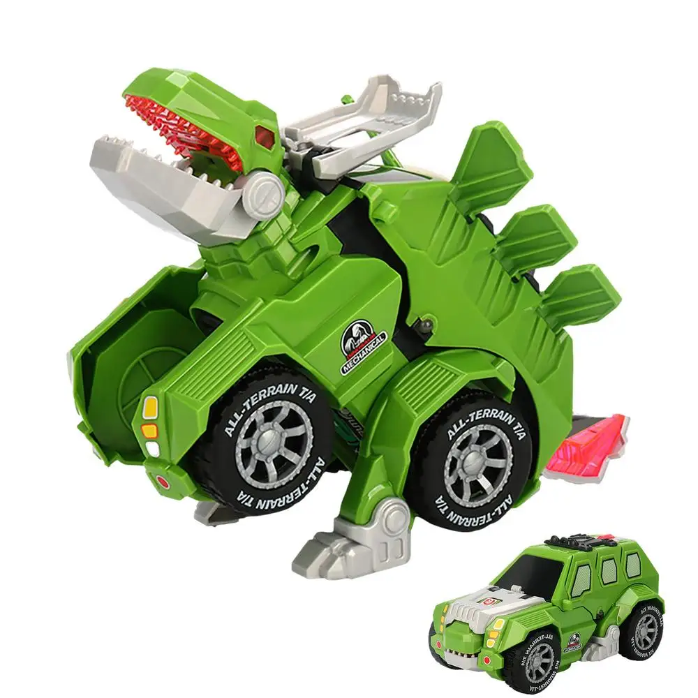 Dino Robot Car with Music & Lights - Transforming Toy