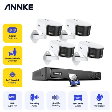 ANNKE 6MP Dual Lens NVR Kit 180° Ultra HD POE CCTV 1