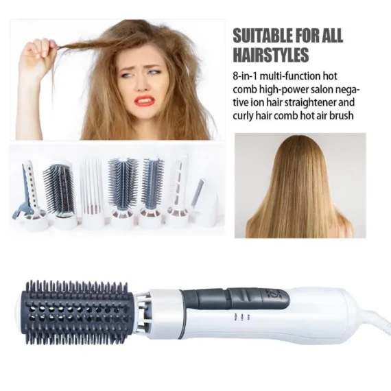 8 in 1 Hair Styling Tool Dryer Straightener Brush 6 | PricZone