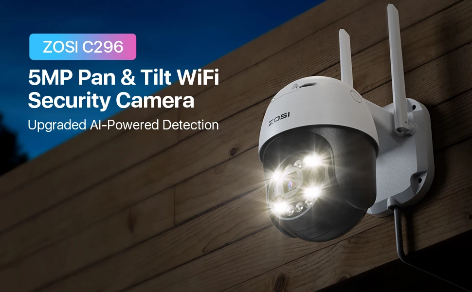 ZOSI C296 Smart PTZ Camera - 5MP/8MP WiFi Security