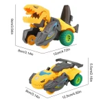 Dino Transformer Toy Car with LED Music for Kids 3+ 6 | PricZone