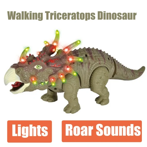 Interactive Triceratops Dinosaur Toy with Sound and Light 1 | PricZone