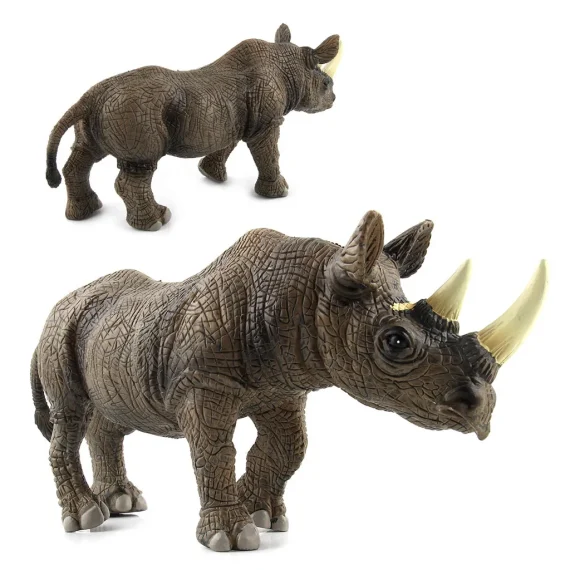 Cute Simulation Rhinoceros Collectible Wild Animal Action Figures Rhino Plastic Model Education Toy For Kids Christmas Gifts 5 | PricZone