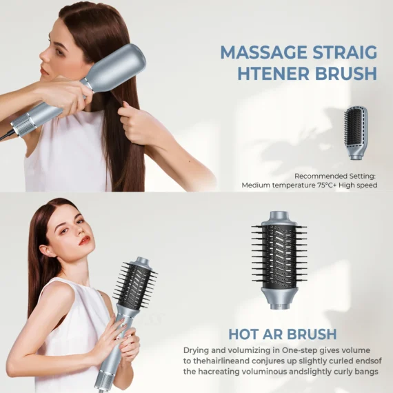 Ionic Hair Dryer Brush Set 5 in 1 Curling Iron Blow 3 | PricZone