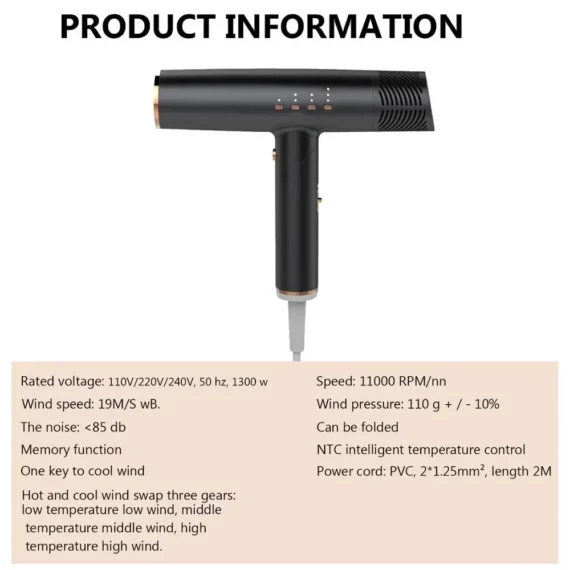 UKLISS Ionic Hair Dryer Fast Drying Low Noise 4 | PricZone